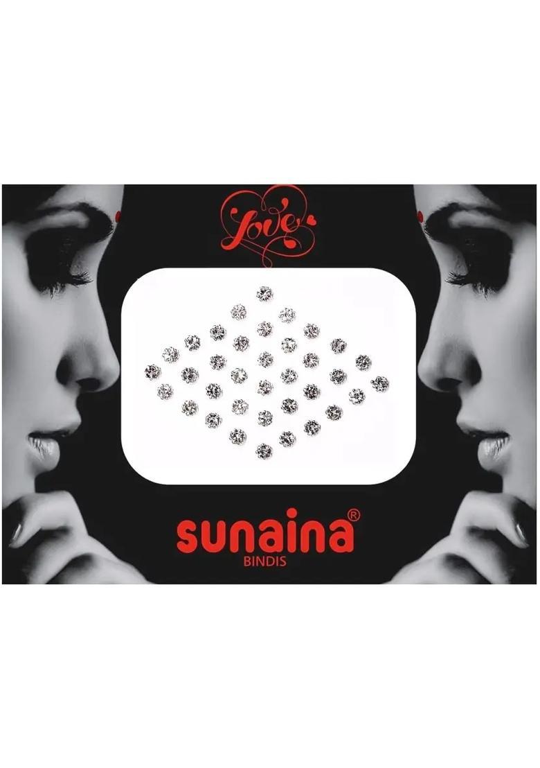 White Fancy Stone Bindi Set - Indya