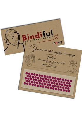 Pink Fancy Velvet Bindi Set