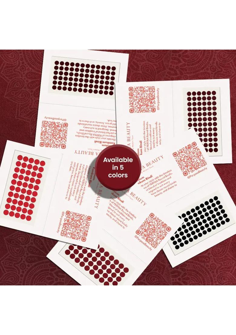 Maroon Fancy Velvet Bindi Set - Indya