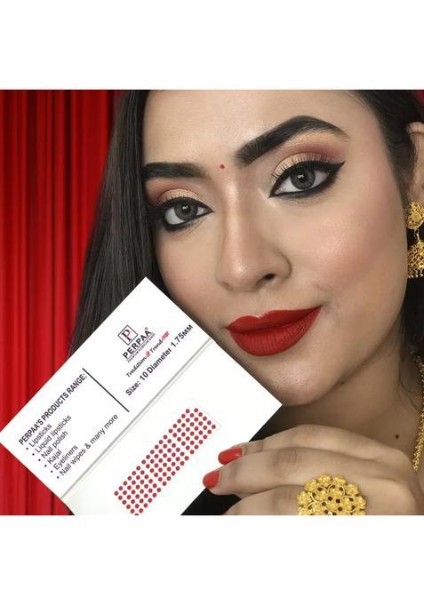Red Fancy Velvet Bindi Set