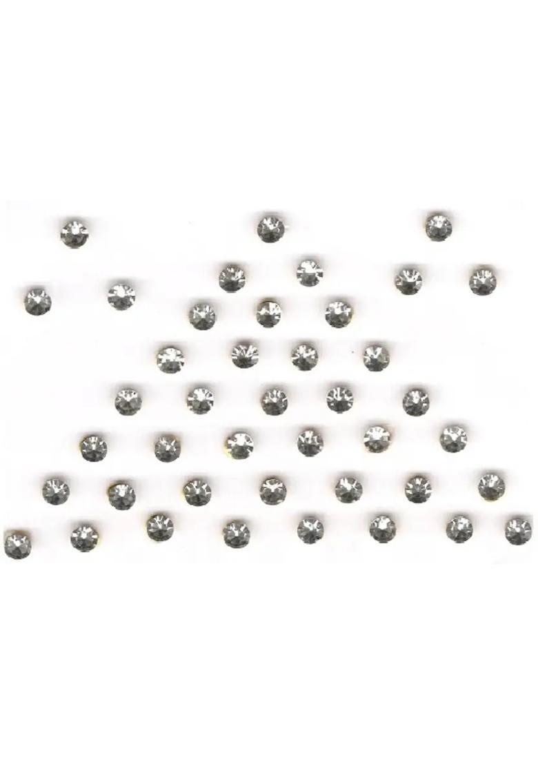 Silver Fancy Stone Bindi Set - Indya