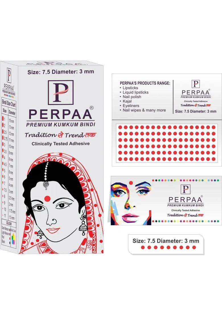 Red Fancy Velvet Bindi Set - Indya