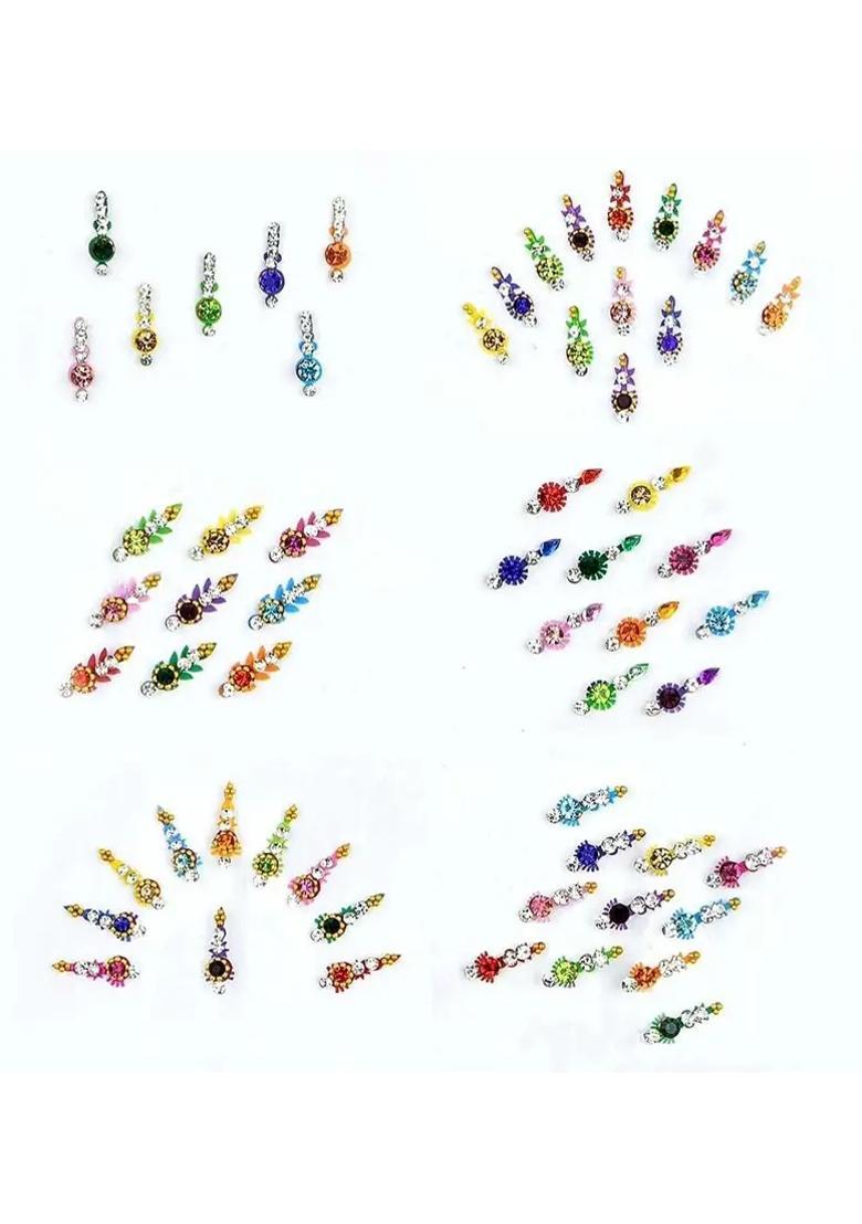 Multicolor Fancy Stone Bindi Set - Indya