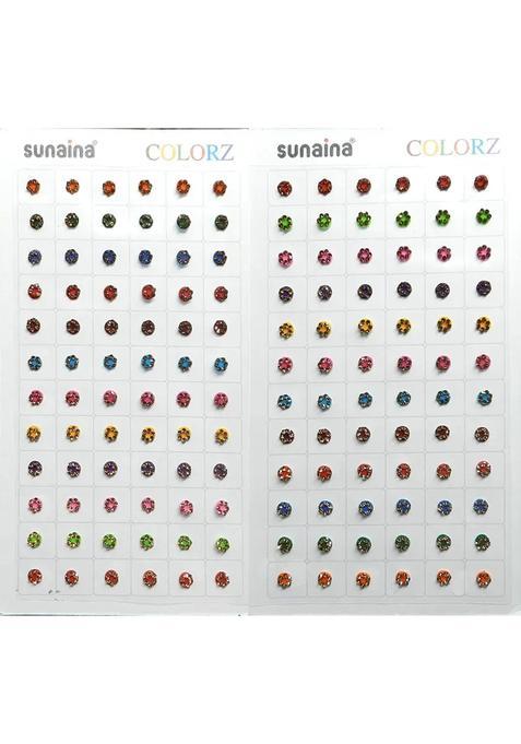 Multicolor Designer Velvet Bindi Set