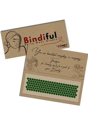 Green Designer Velvet Bindi Set