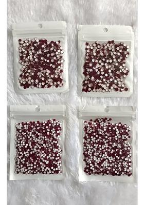 Maroon Designer Velvet Bindi Set