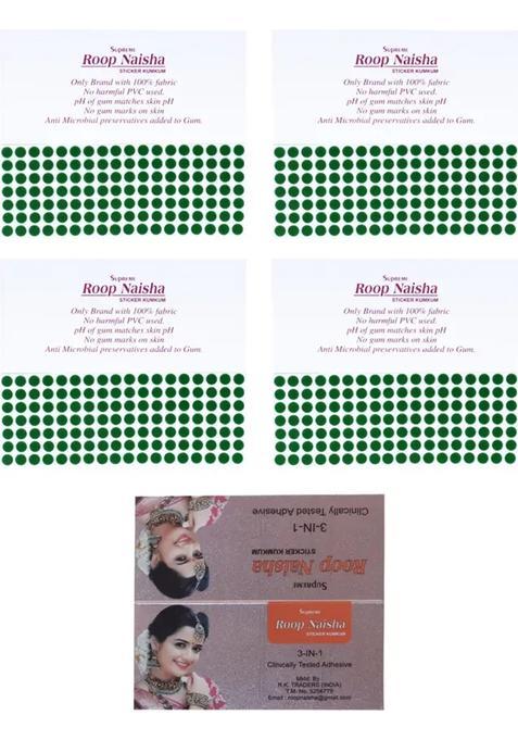 Green Designer Velvet Bindi Set