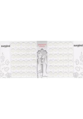 White Designer Velvet Bindi Set
