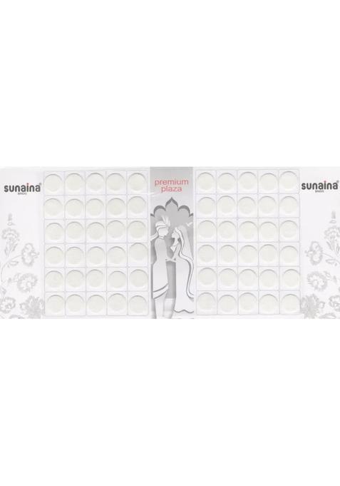 White Designer Velvet Bindi Set