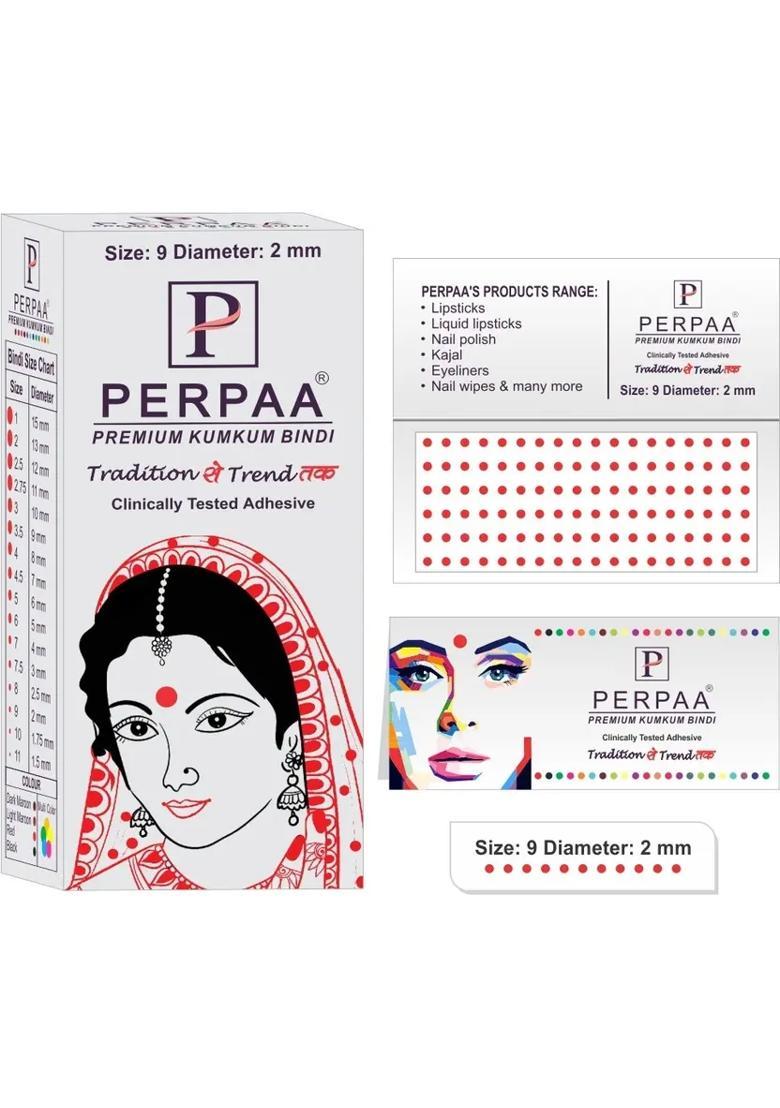 Red Designer Velvet Bindi Set - Indya