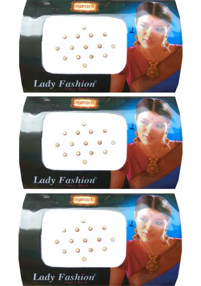 White Designer Bindi Set - Indya
