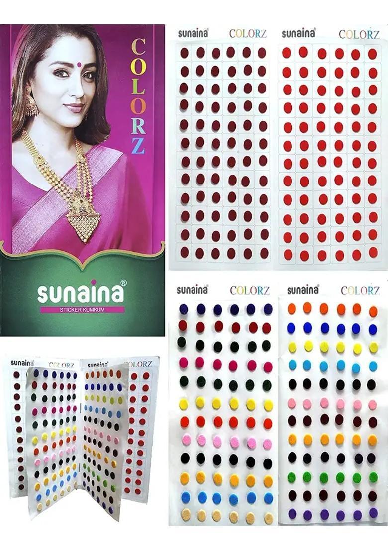 Multicolor Designer Velvet Bindi Set - Indya