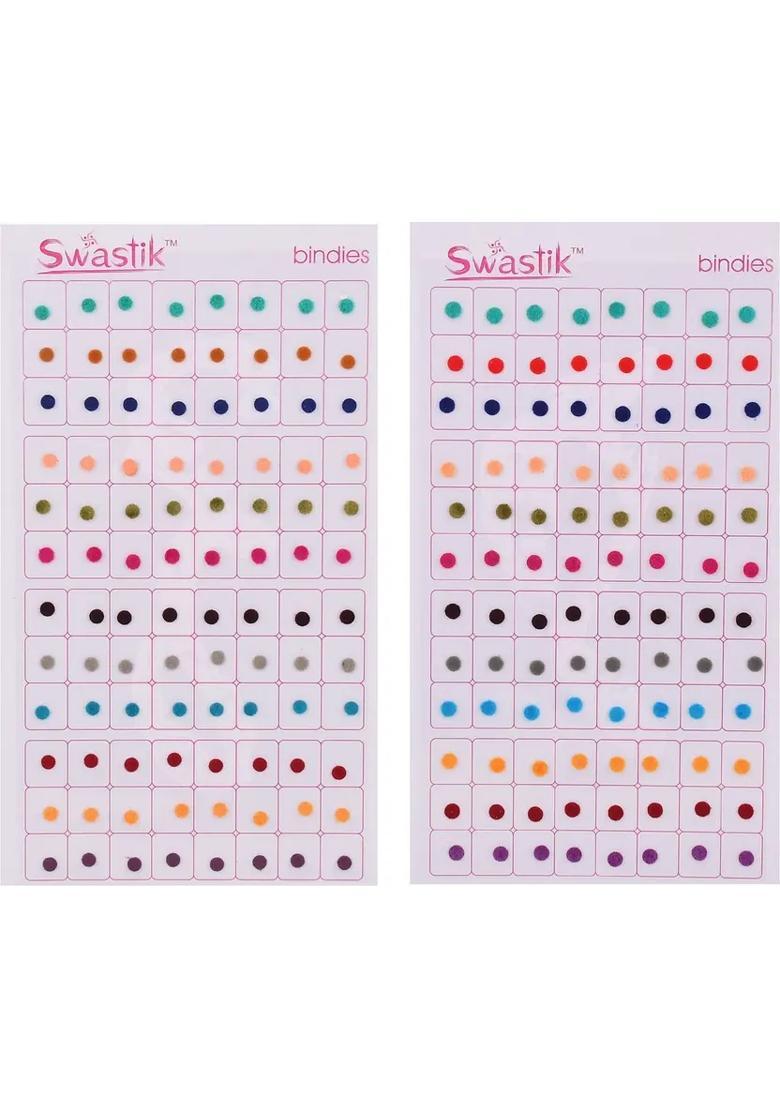 Multicolor Designer Velvet Bindi Set - Indya