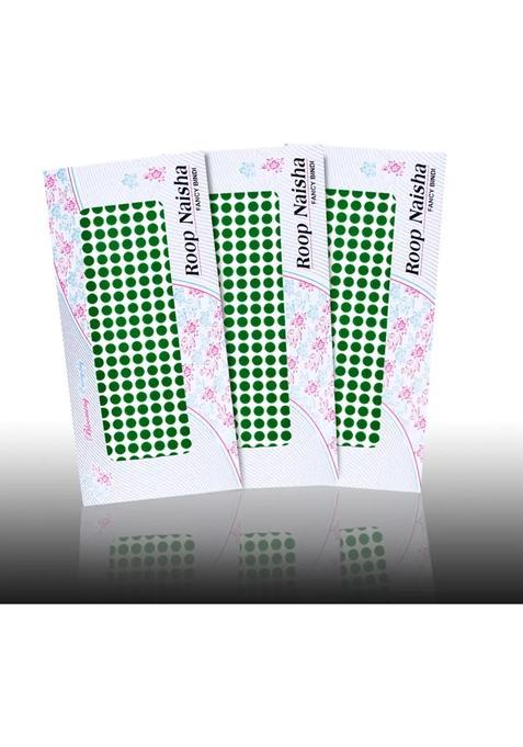 Green Designer Velvet Bindi Set