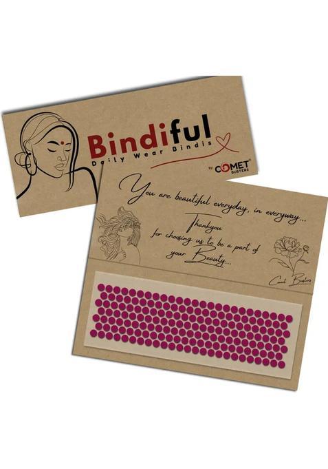 Pink Designer Velvet Bindi Set