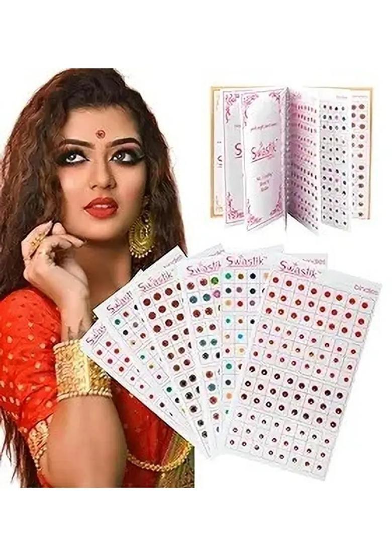 Multicolor Designer Velvet Bindi Set - Indya