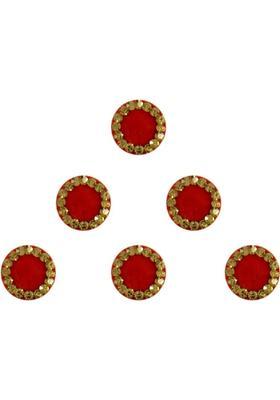 Maroon Designer Velvet Bindi Set