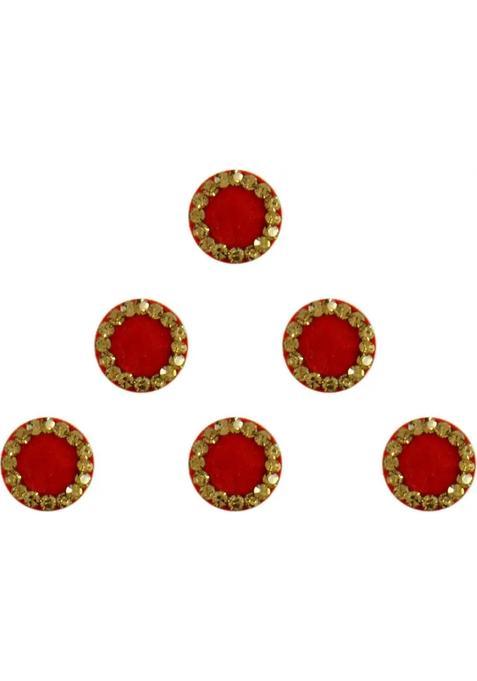 Maroon Designer Velvet Bindi Set