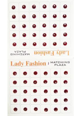 Maroon Designer Velvet Bindi Set