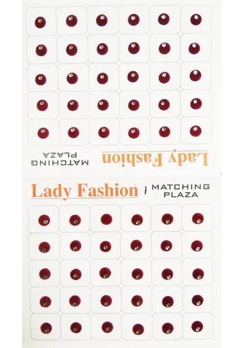 Maroon Designer Velvet Bindi Set