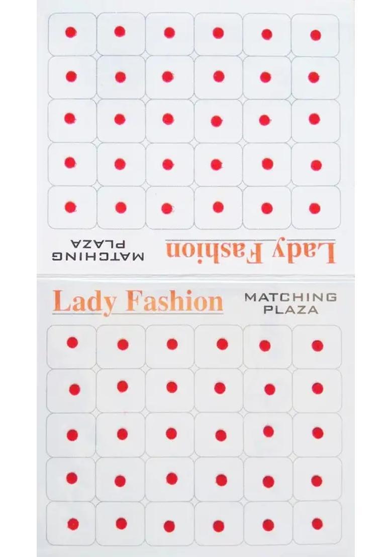 Red Designer Velvet Bindi Set - Indya