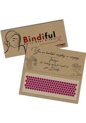 Pink Designer Velvet Bindi Set