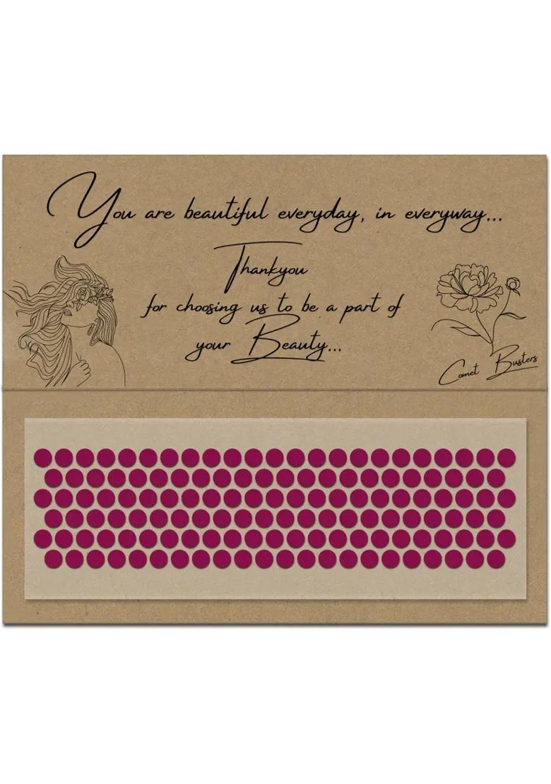Pink Designer Velvet Bindi Set - Indya