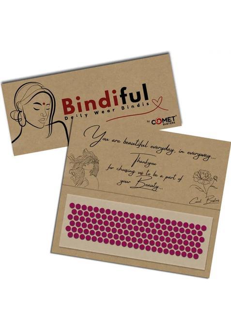 Pink Designer Velvet Bindi Set