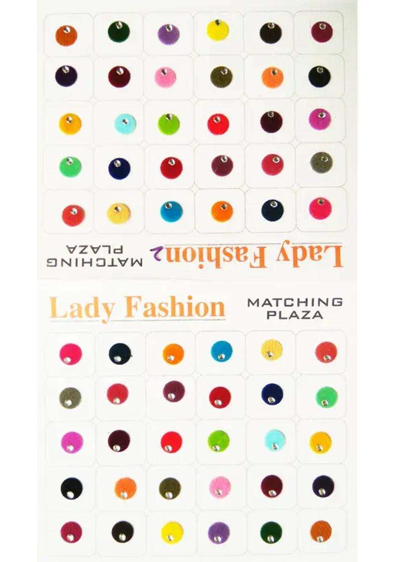 Multicolor Designer Velvet Bindi Set - Indya