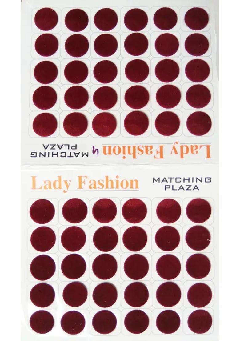 Maroon Designer Velvet Bindi Set - Indya