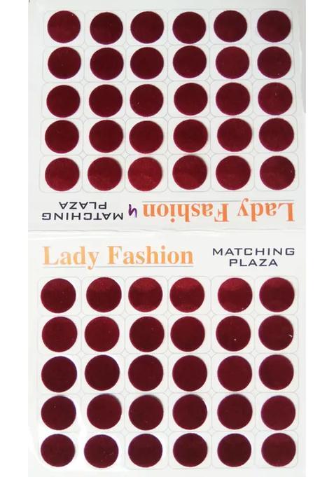 Maroon Designer Velvet Bindi Set
