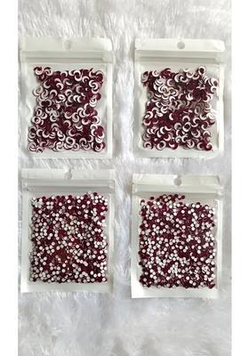 Maroon Designer Velvet Bindi Set