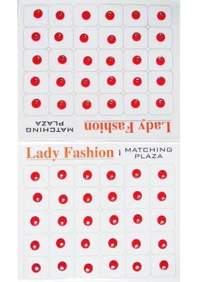 Red Designer Velvet Bindi Set
