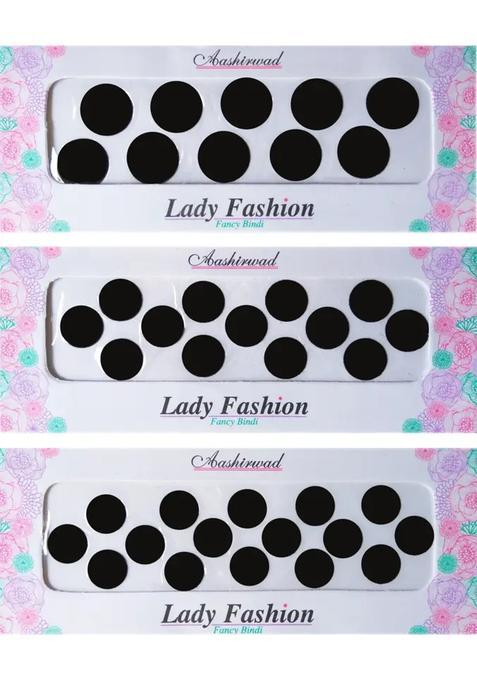 Black Designer Velvet Bindi Set