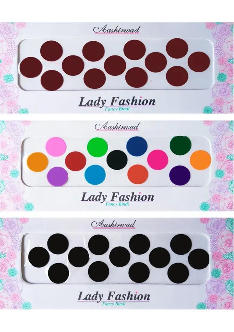 Multicolor Designer Velvet Bindi Set - Indya