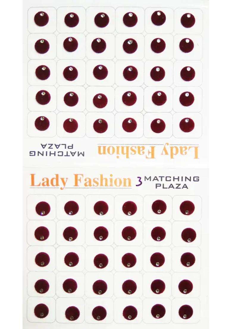 Maroon Designer Velvet Bindi Set - Indya
