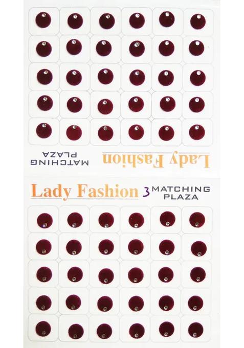 Maroon Designer Velvet Bindi Set