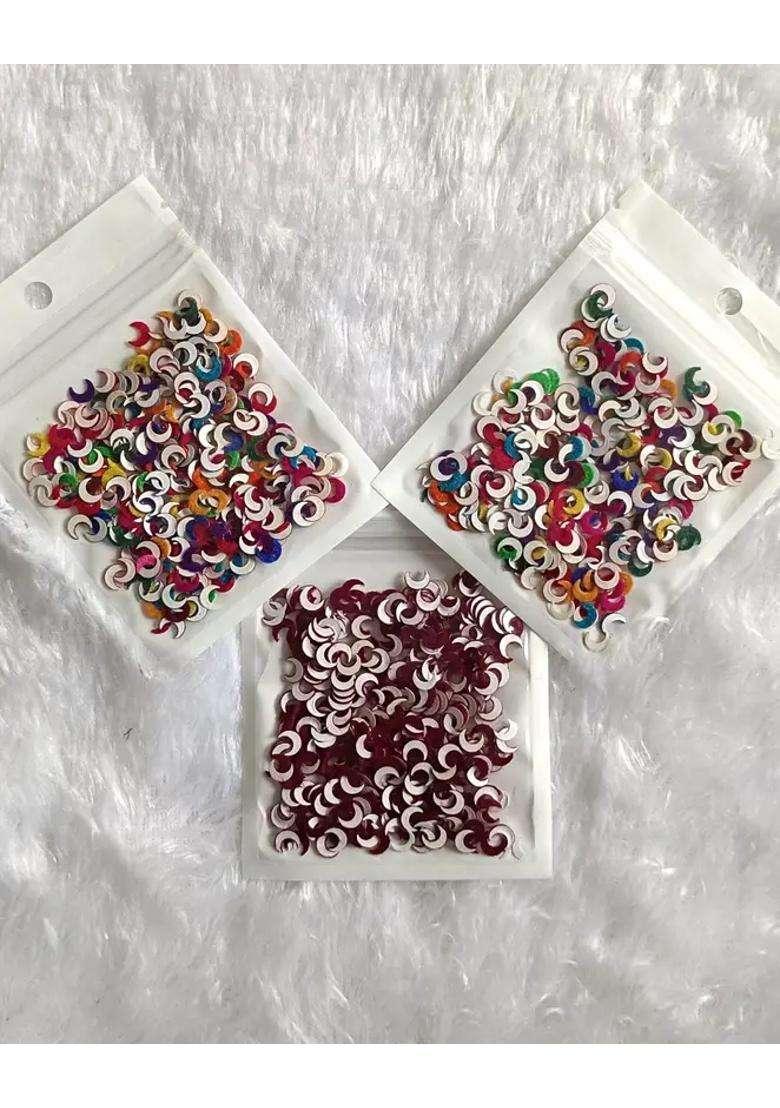 Multicolor Designer Velvet Bindi Set - Indya