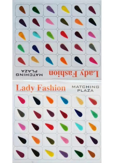 Multicolor Designer Velvet Bindi Set