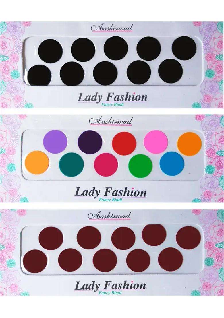 Multicolor Elegant Velvet Bindi Set - Indya