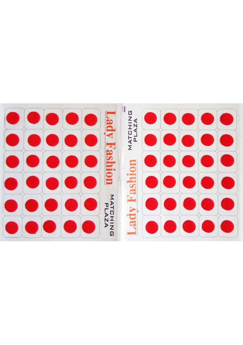 Red Elegant Velvet Bindi Set - Indya