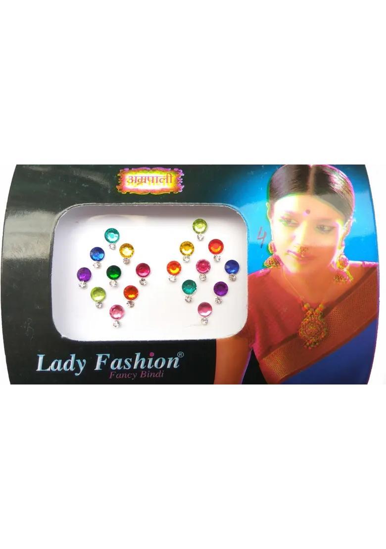 Multicolor Elegant Stone Bindi Set - Indya