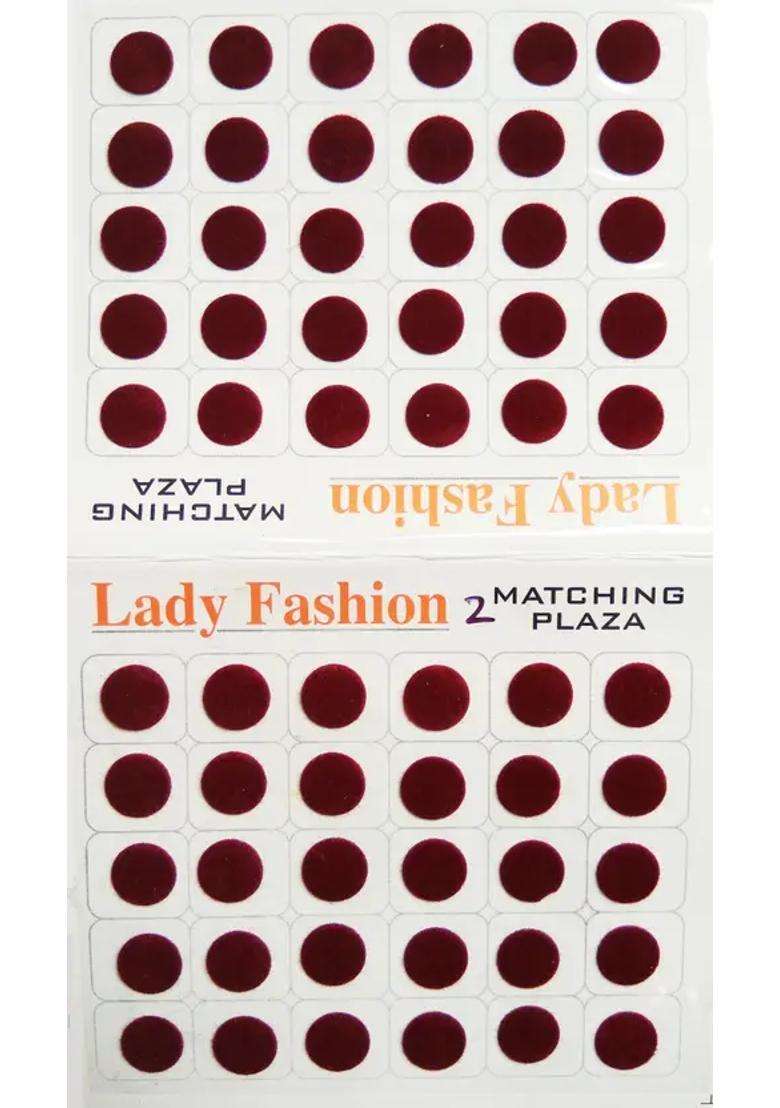 Maroon Elegant Velvet Bindi Set - Indya
