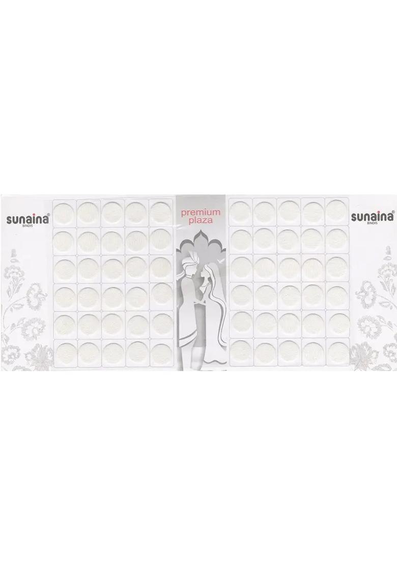 White Elegant Velvet Bindi Set - Indya