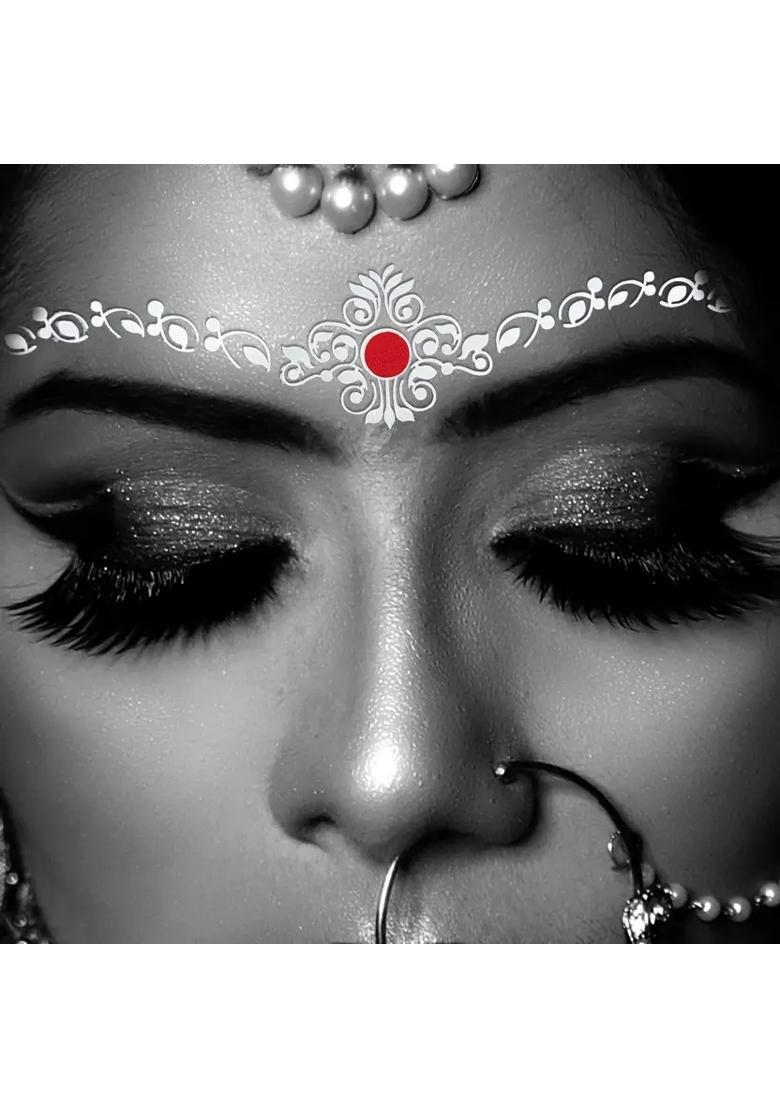 White Elegant Bindi Set - Indya