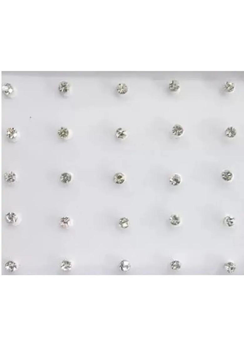 White Elegant Stone Bindi Set - Indya