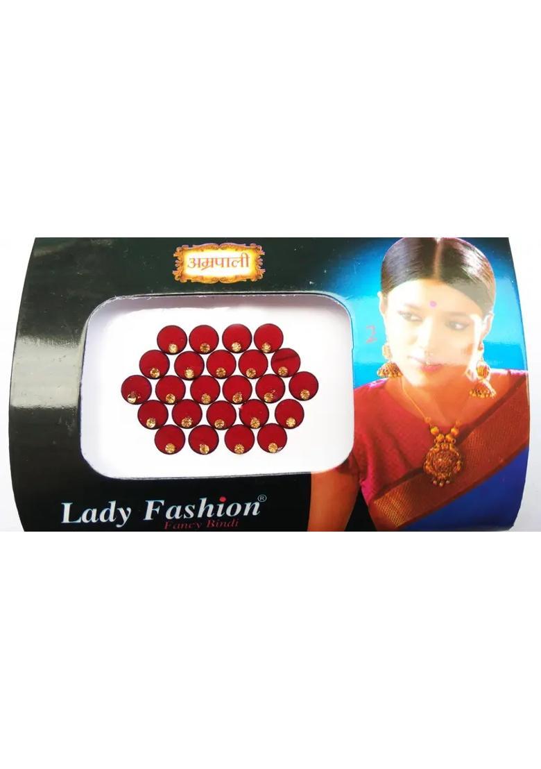 Maroon Elegant Velvet Bindi Set - Indya