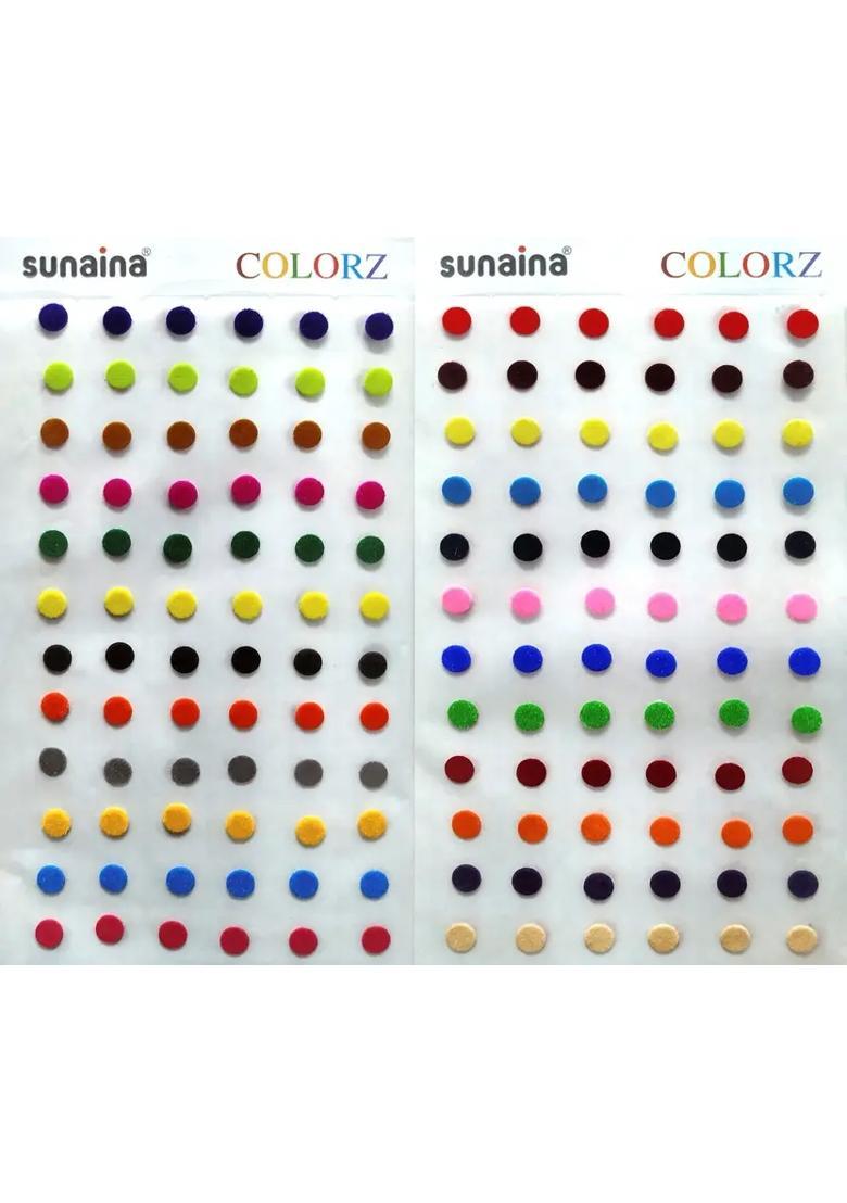Multicolor Elegant Velvet Bindi Set - Indya