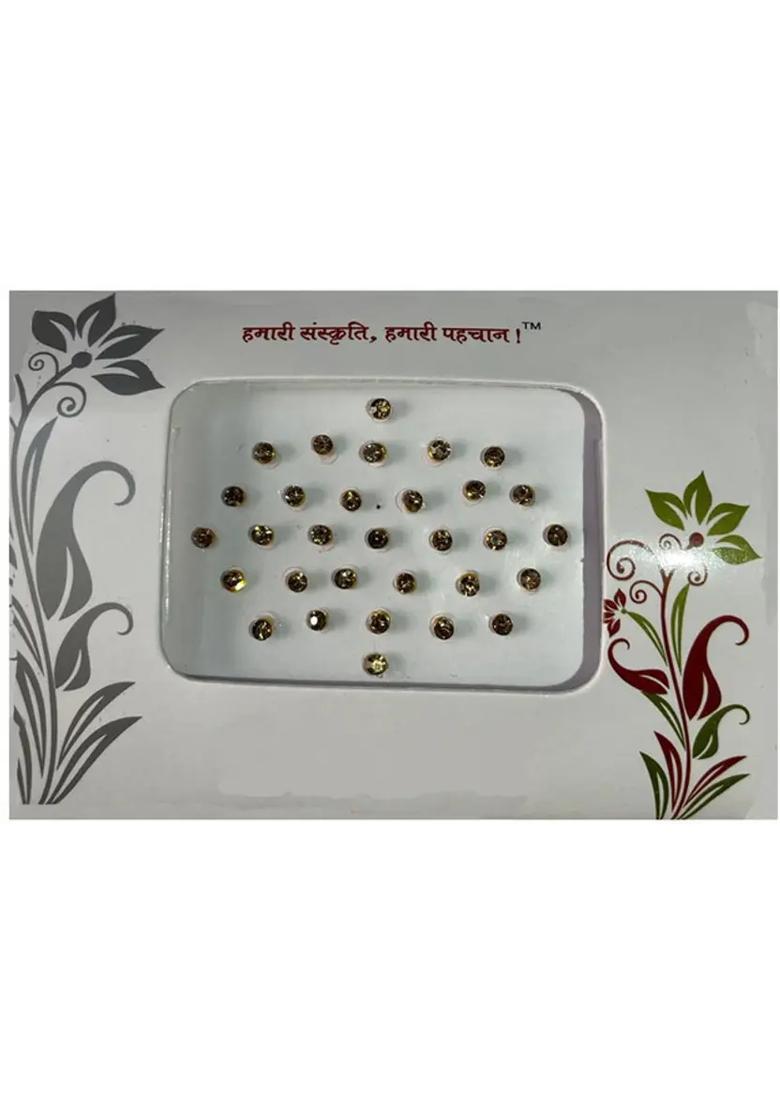 Multicolor Beautiful Stone Bindi Set - Indya