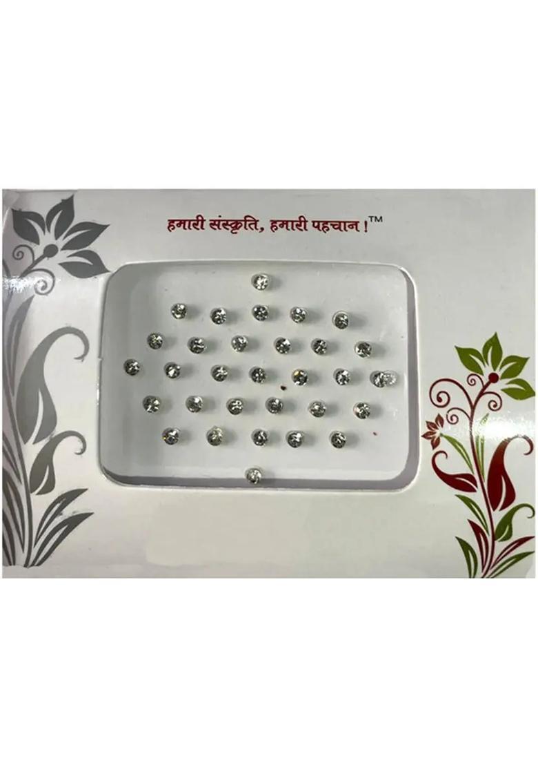 Multicolor Beautiful Stone Bindi Set - Indya